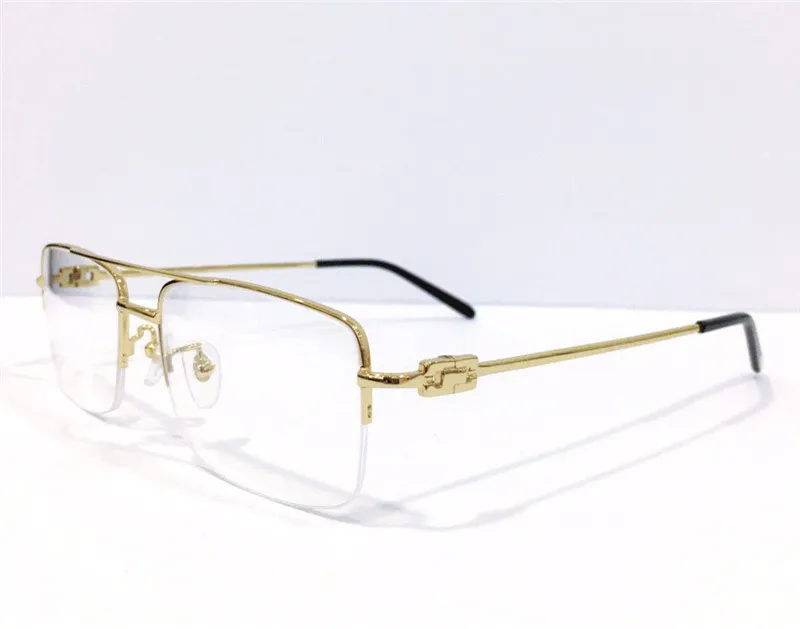 Ny mode design optiska glasögon 0066 kvadratmetall halvram design affärsstil toppkvalitet kan utrustas med receptglas