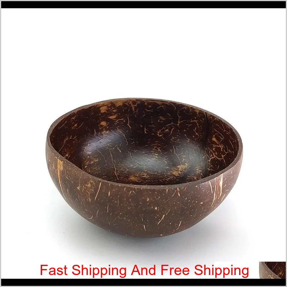 natural coconut bowl decoration fruit salad noodle rice wooden handicraft cre sqcjlr 