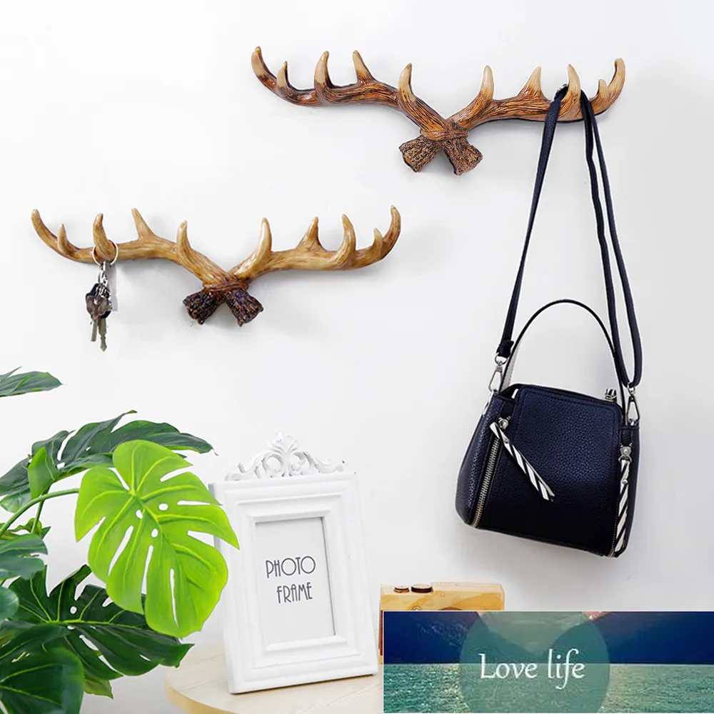 Vintage hars antler houder wandgemonteerde dop jas hanger / rack home decoratieve dier herten hoorn muur haak voor opknoping