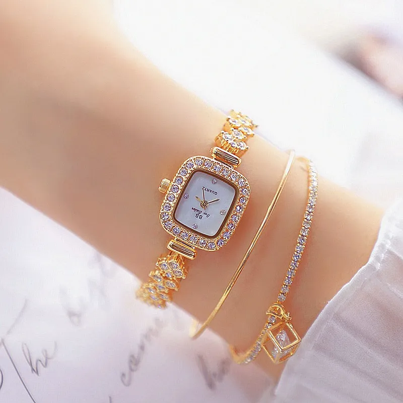 Luxury Brand Fashion Women Watches Stainless Steel Bracelet Quartz Wristwatch Ladies Clock