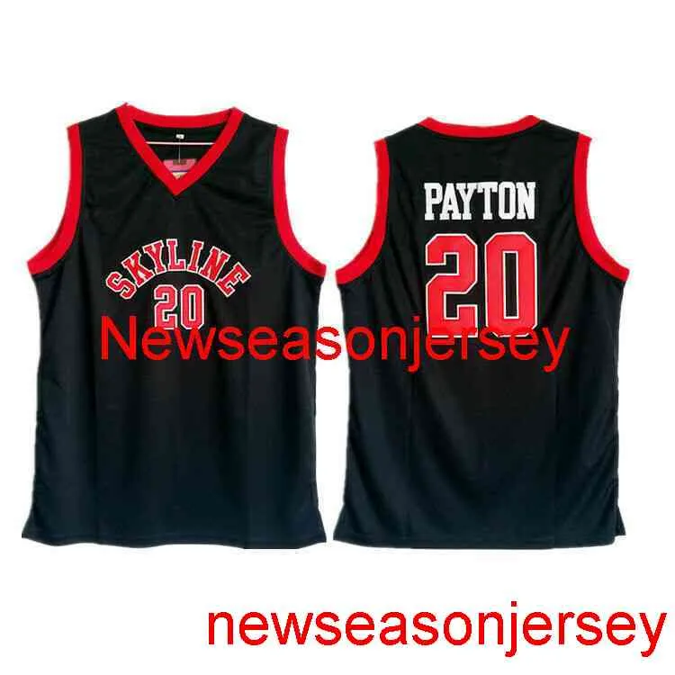 Stitched Gary Payton Sr 20 Skyline High School Basketball Jersey Black