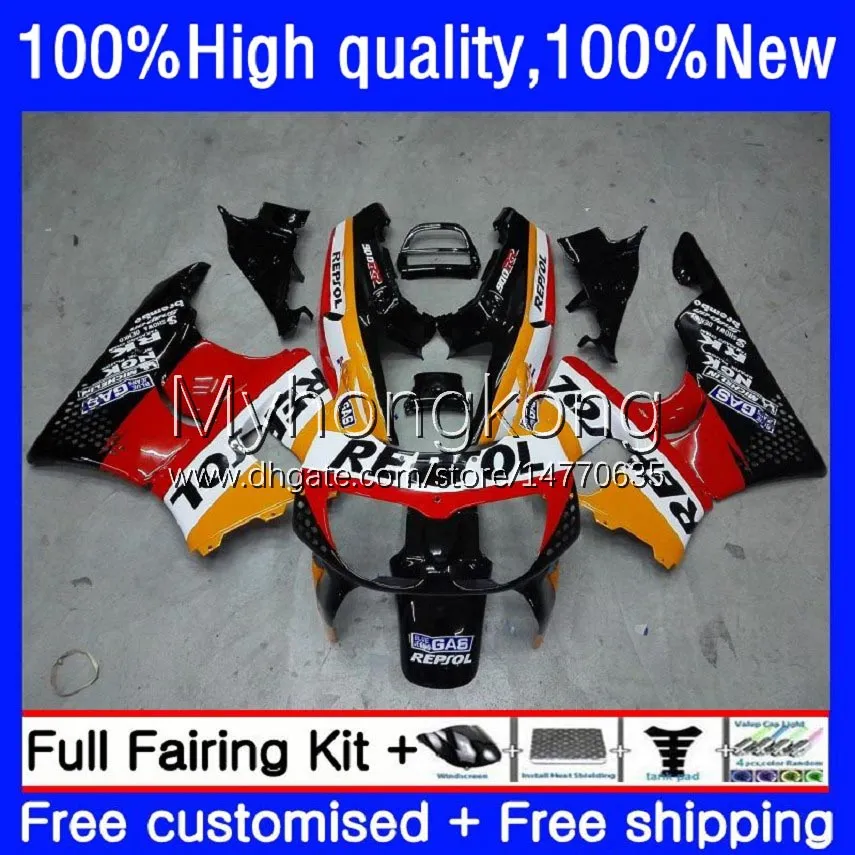 OEM-kropp för Honda CBR893 CBR900 RR 1989-1993 karosseri 36NO.64 CBR 893 900 CC 893RR 900RR Repsol Orange 89 90 91 1992 1993 CBR893RR CBR900RR 1989 1990 1991 92 93 Fairing