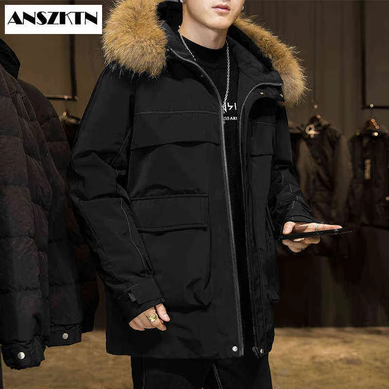 Anszktn Hot Selling Winter Puffer Men Down Coats Med Låg Pris Windbreaker Feather Jacket Man Lätt Bärbar Varm Coat Y1103