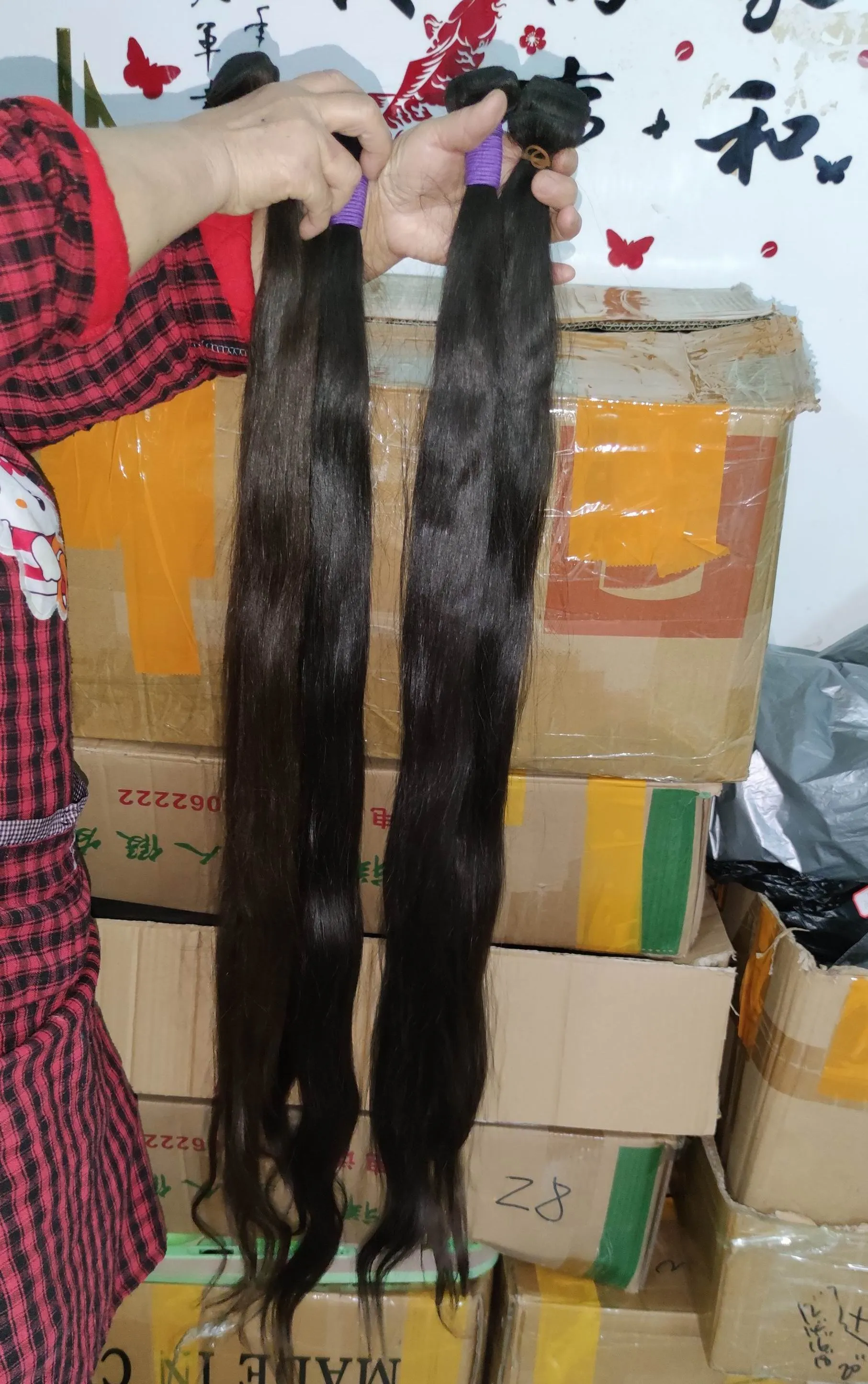 long hair china 38 40 42 44 inch raw east asian vendor 4 bundles deal Unprocessed cuticle aligned can do 613 color