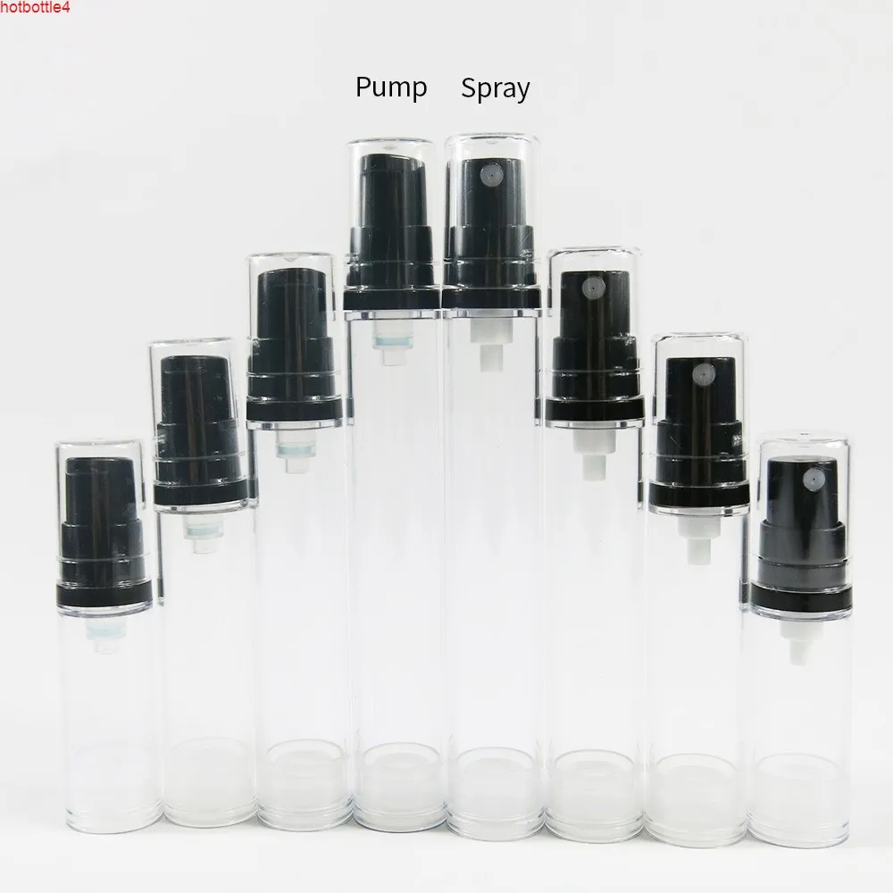 1000 x Airless parfym Plast Transparent Liten Tom Spraypump Flaska 5ml 10ml 15ml Makeup Hudvård Påfyllningsbar Resa flaska hög kvalitet