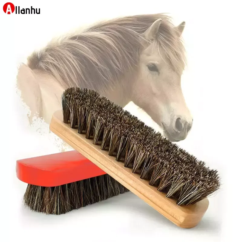 NOUVEAU! 100% brosse à chaussures en crin de cheval vernis cuir naturel vrai crin de cheval outil de polissage doux brosse de nettoyage pour botte en daim Nubuck