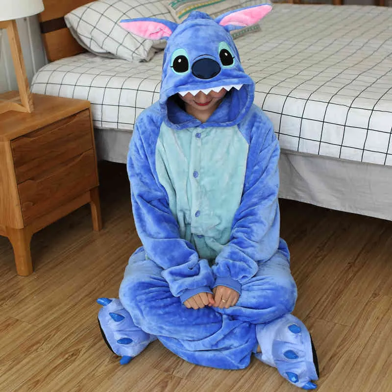 Женщины Unicorn Onesie Unisex Winter Totoro Panda Onesies Kids Nightwear Anime Costumes Взрослые Фланалевые сонные пижамы Домашняя одежда