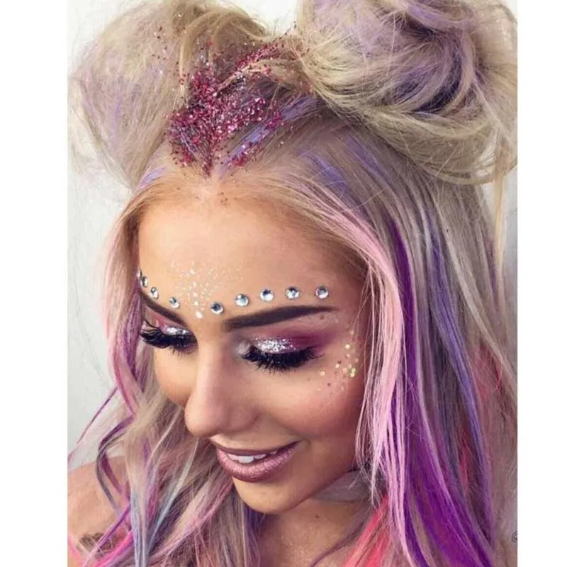 1pc Face Jewels Crystal Body Art Stickers MakeUp Face Gems Glitter  Rhinestones Face Sticker with Rhinestones for Festival Party