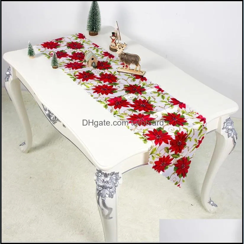 Christmas Decoration Christmas Printing Table Flag Xams Table Cloth Party Supplies Festival Desktop Gift Decoration Wholesale