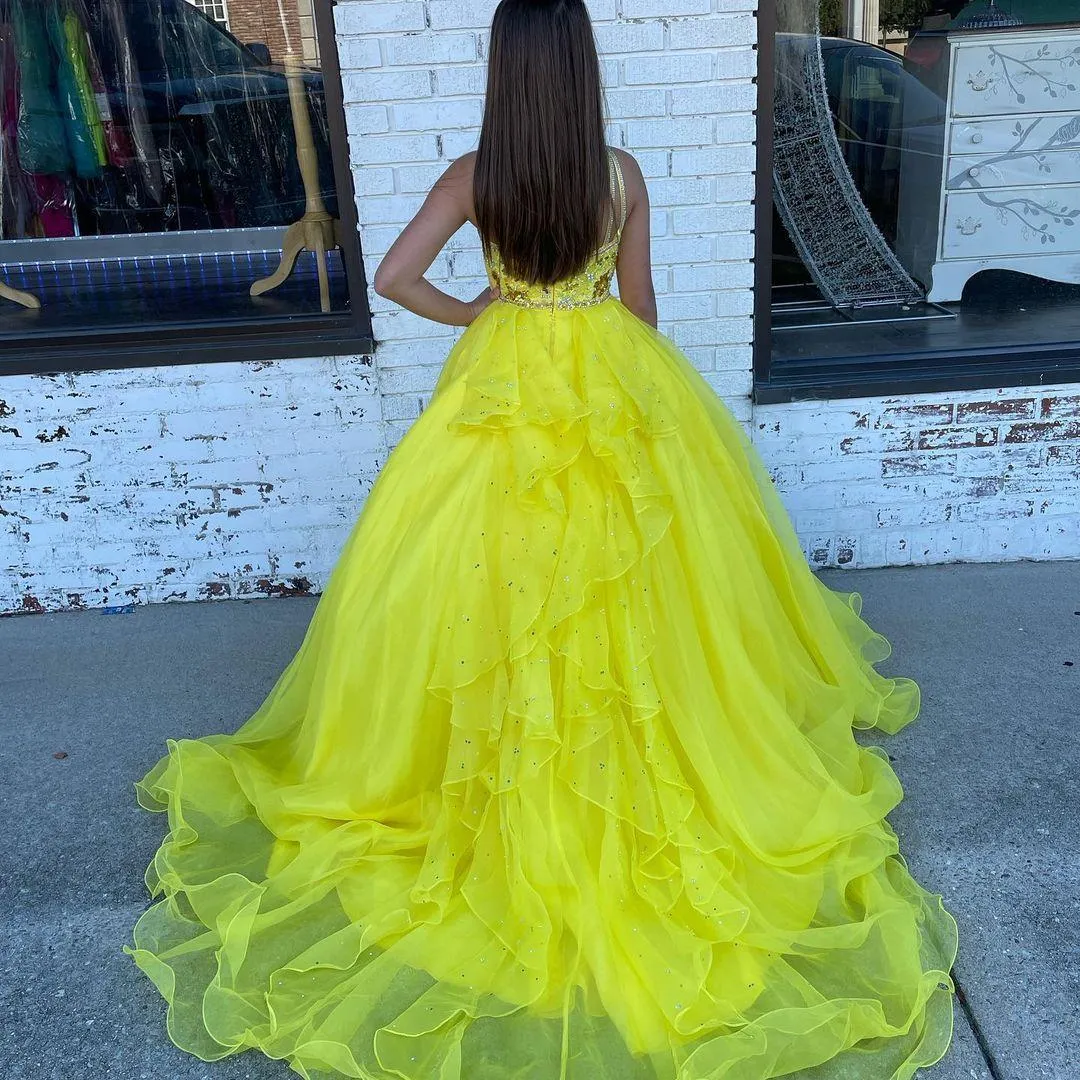 2022 Baby Girl`s Special Occasion Wear Dresses with Hot Drill Toddler Pageant Party Gowns Zipper Back Organza Princess Flower Girls` Formal Dress