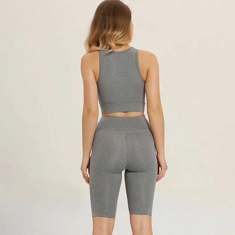 Оптовые спортивные спортивные колготки для женщин вплотную верхнюю дышащую высокую талию Леггинсы сексуальные моды летние йоги набор x0629