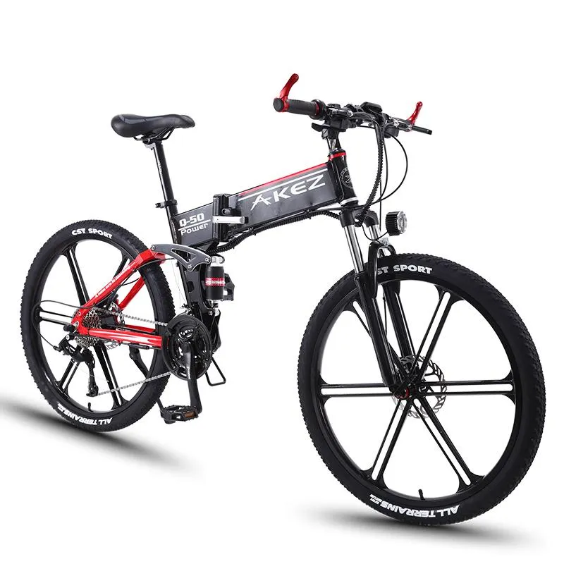 Folding Electric Bike 26 Inch Two Wheels E Bikes With Center Shock