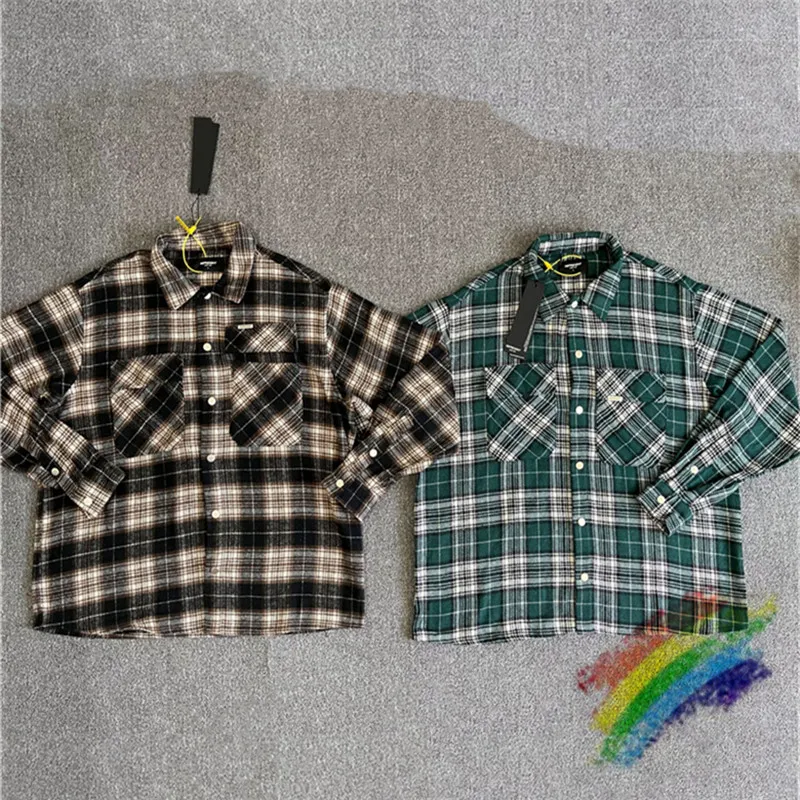 Oversize Plaid Shirts Uomo Donna 1 Blusa da tasca doppia Pocket di Pocket Blush