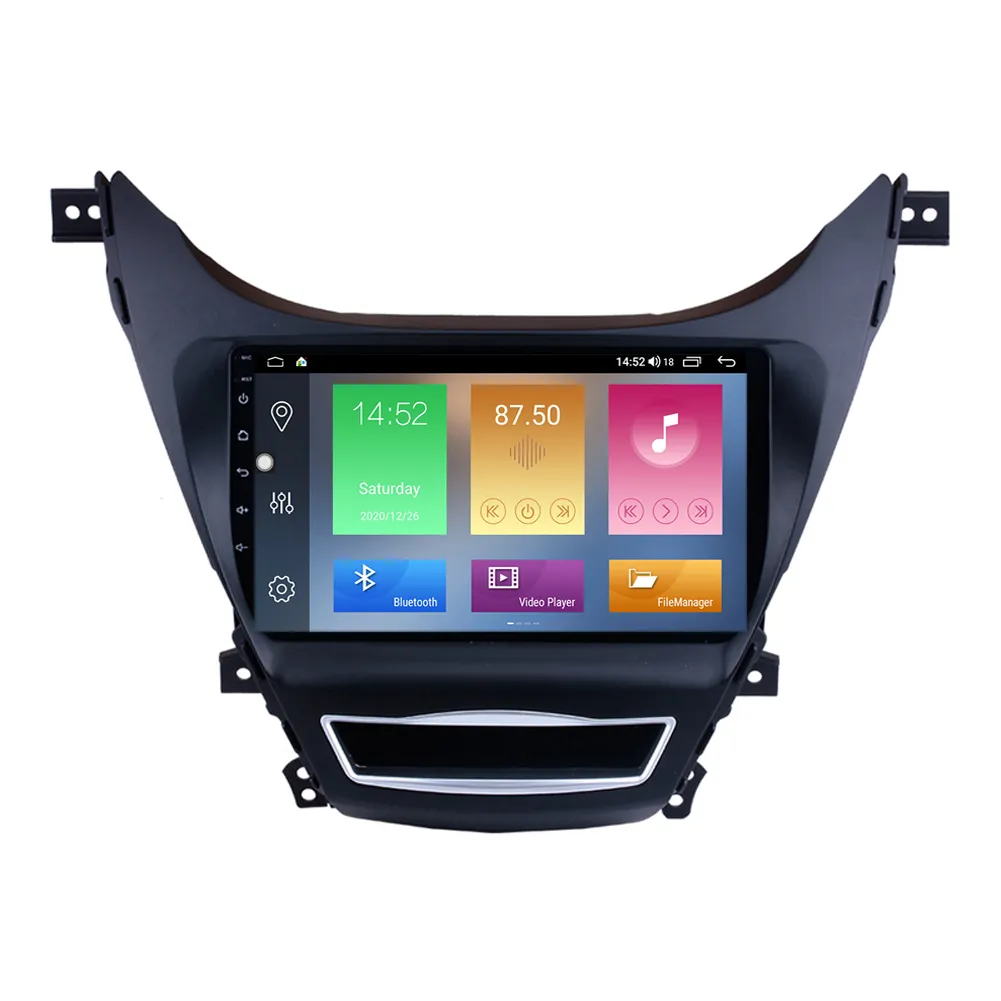 Hyundai Elantra 2012-2014 WiFi USB Carlay SWCのサポートOBD DVR 9インチのAndroid 10 GPS車DVDステレオプレーヤー