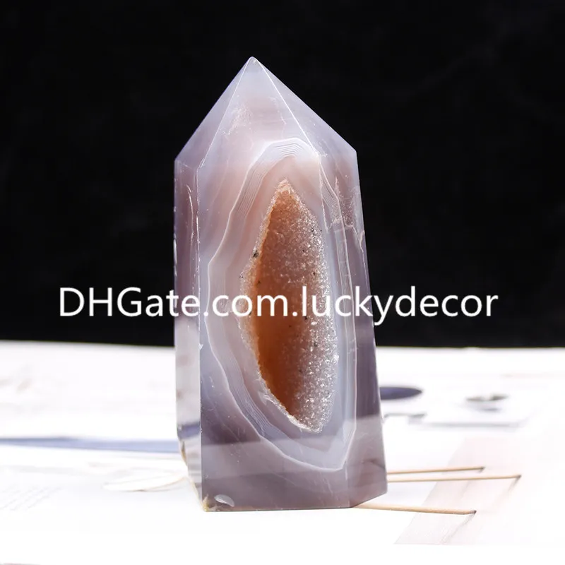 10 Stück natürliche Druzy Achat Geode Mineral Bergquarz Kristall Cluster Turm Punkt Prisma Zauberstab Heilung Chakra Drusy Edelstein Obelisk Exemplar