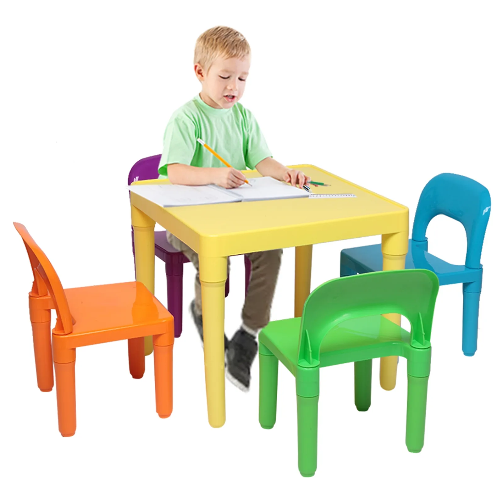 Waco Peuter Kid En 4 Stoelen Set, Kinderen Kleurrijke Play Arts Crafts Dining Tafels Plastic Activiteiten Meubels Voorraad In VS Van 60,31 € | DHgate