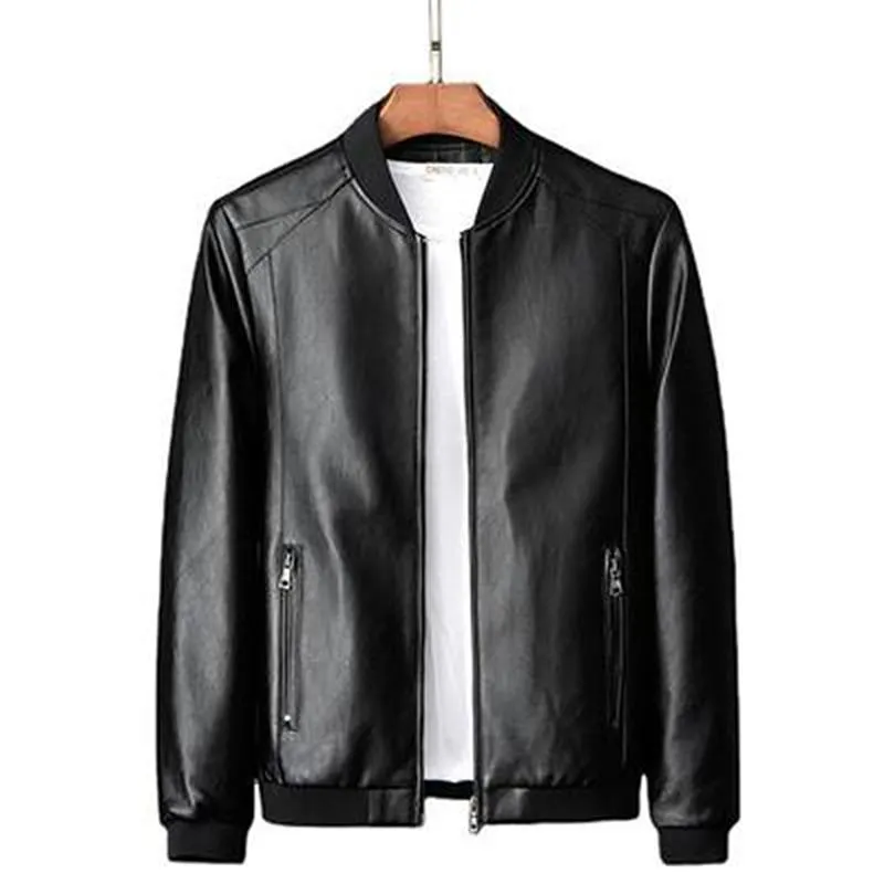 Giacca in pelle da uomo Bomber Motociclista PU Baseball Plus Size 8XL Moda causale Jaqueta Masculino