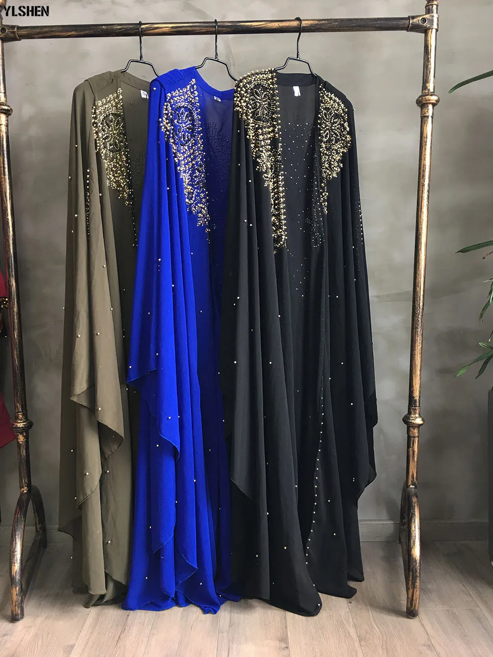 Plus Size African Dresses for Women Dashiki Diamond Beads African Clothes Abaya Dubai Robe Evening Long Muslim Dress Hooded Cape 20