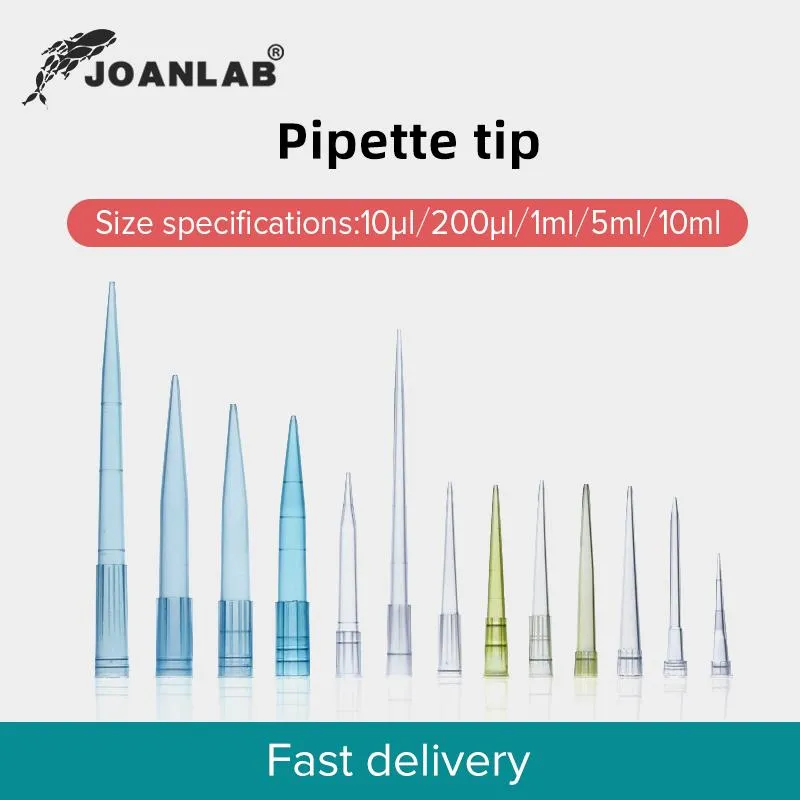 Dostarki laboratoryjne Joanlab Laboratory Pipete Tips 10ul 200ul 1 ml 5 ml 10 ml mikropipety jednorazowe wyposażenie końcówki plastikowej