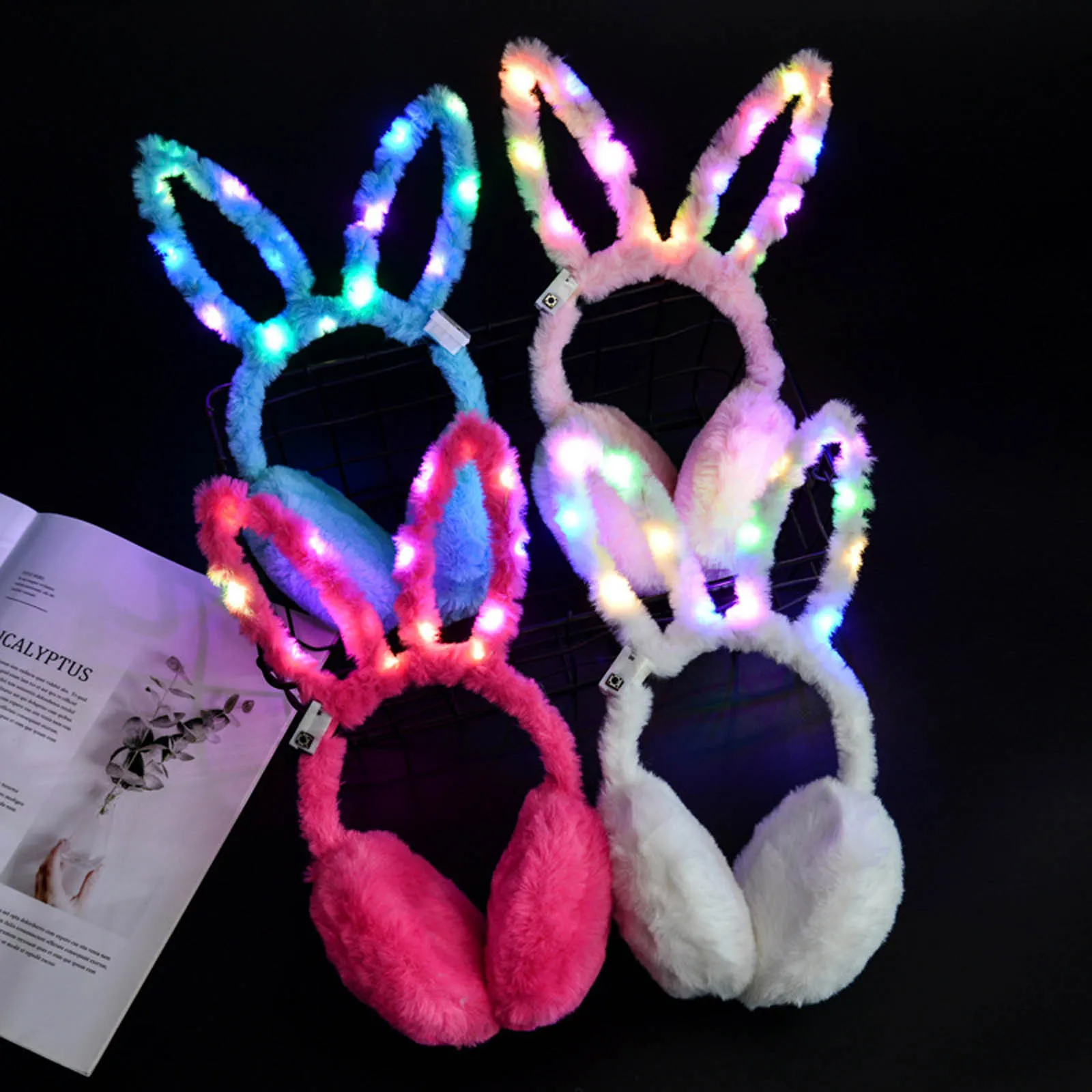 Plush Rabbit Ear Ear Warmer Headband Soft Unisex Winter Bunny Earmuffs