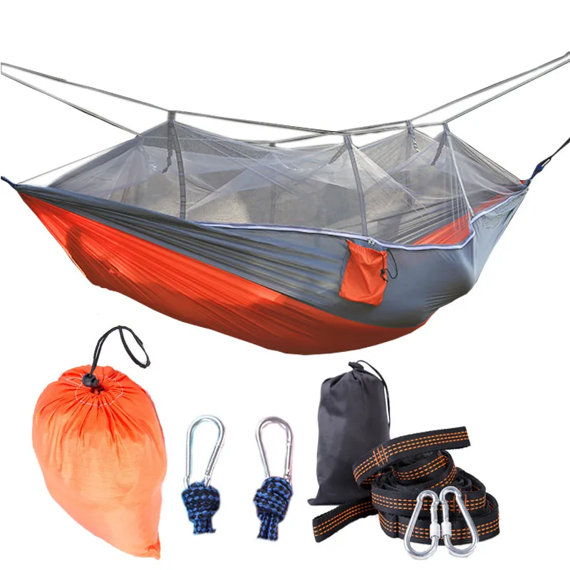 蚊帳純軽量の屋外の抗蚊のキャンプのスイングでテントパラシュートの布ハンモック