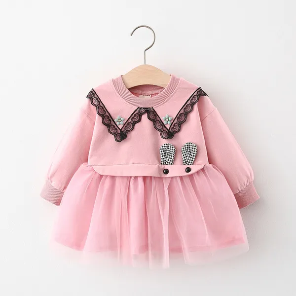 Newborn Baby Girls Dress 2021 New Baby Girl Clothes Long Sleeve Dresses for Infant Baby Birthday Clothing Toddler Girl Dress Q0716