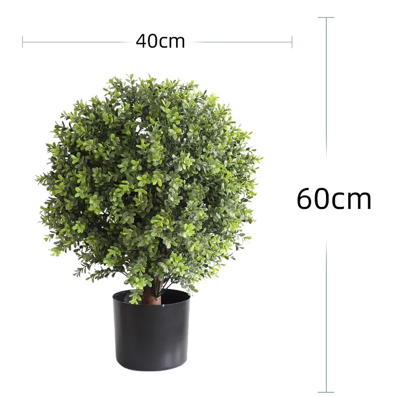 Trädgårdsdekorationer Boxwood Ball Topiary Artificial Trees Green Potted Plant för dekorativ inomhus / Utomhus / Trädgård 20211221 Q2