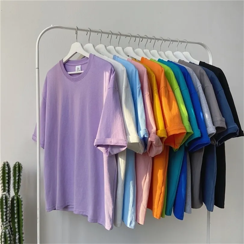 PR Summer 17 couleurs T-shirts en coton Harajuku Hommes Femmes T-shirts surdimensionnés Casual T-shirt à manches courtes Coréen Tops amples Vêtements 220309