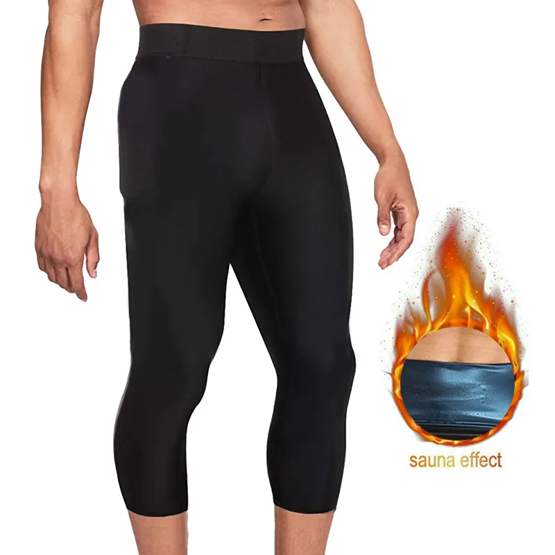 Heren zweet sauna broek controle broek sweats taille trainer shaper dij slanker buik trimmer gewichtsverlies dikke brandende riem