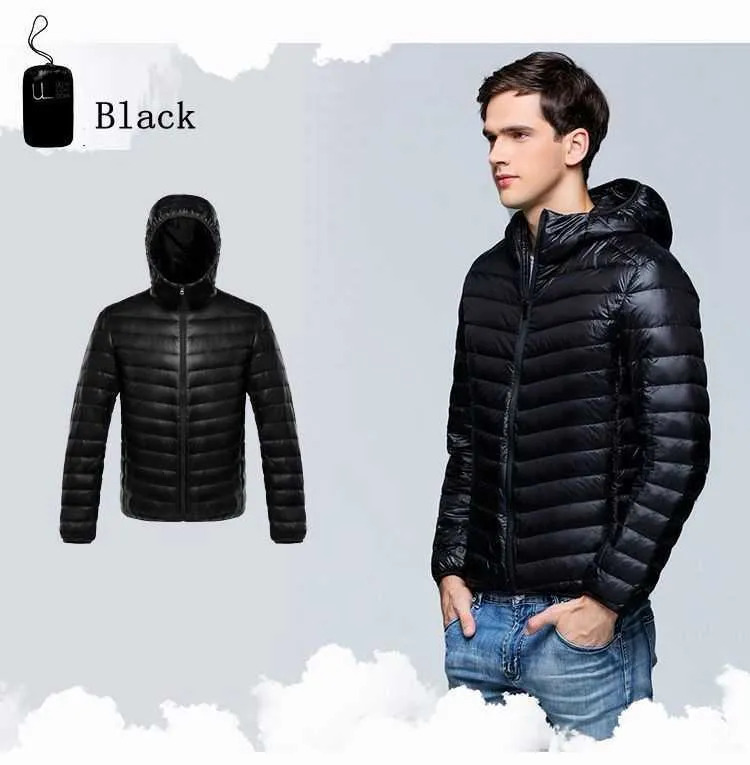 Autumn Winter man Duck Down Jacket Ultra Light Thin Plus Size Spring Jackets Men Stand Collar Outerwear Coat