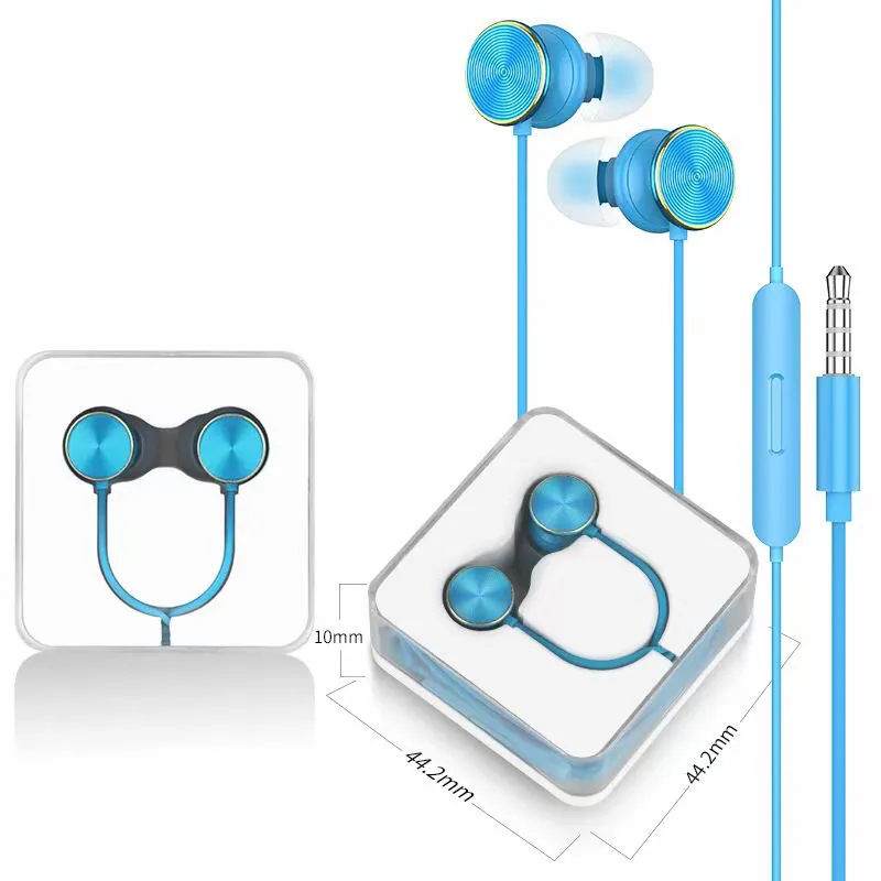 2021 fashion colorful Headphones In-Ear Earphones with Mic and Remote Stereo 3.5mm Headset for all the smart phone with packing