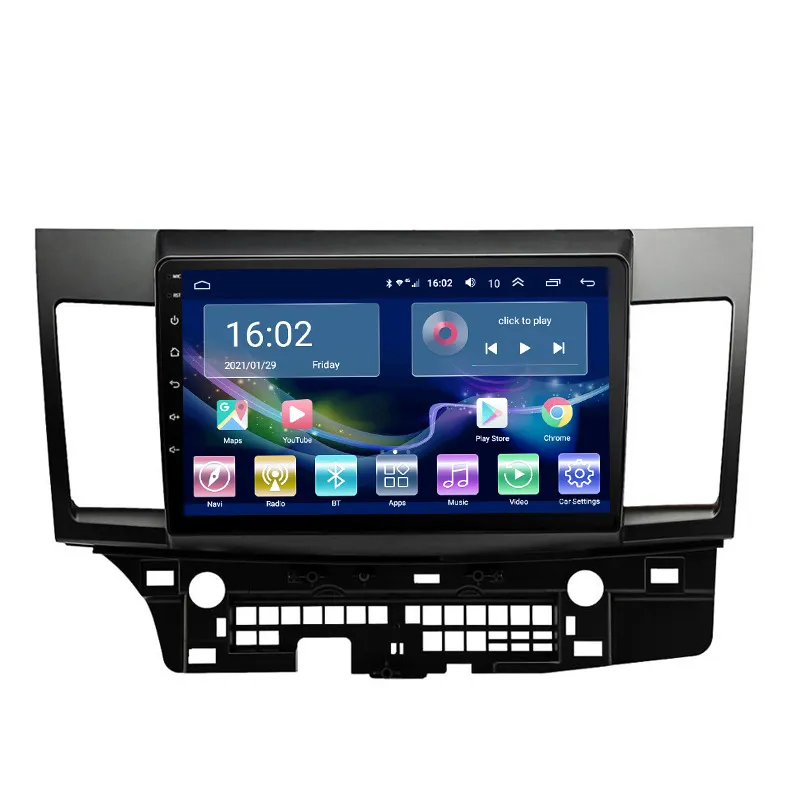 Lecteur de navigation DVD de voiture Android 10.0 Vidéo pour Mitsubishi Lancer 2007-2015 Stereo Head Unit Radio