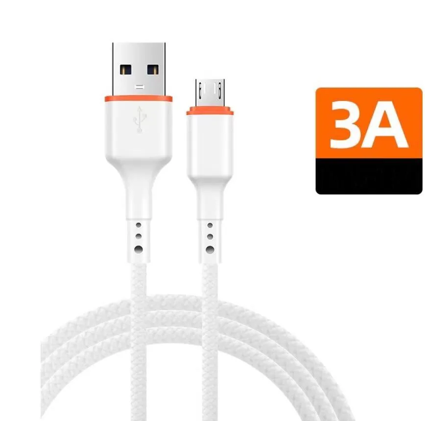 3A USB Type-C cables braided Fast Charging Data Cable Phone Charger For Samsung huawei chinese mobile