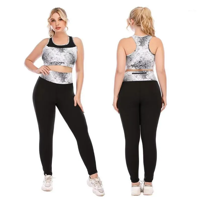 Yoga Outfit Style 2pcs/Set Women Women Beggings senza soluzione di continuità set palestra abbigliamento reggiseno fitness top high wat si tings long+reggiseno