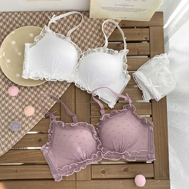 Calzoncillos Bragas Roseheart Nuevas Mujeres Moda Pink Pruple Lace Bralette Inalámbrico Bragas Push Up Conjuntos de Sujetador Ropa Interior Conjuntos de Lencería Sexy L2404