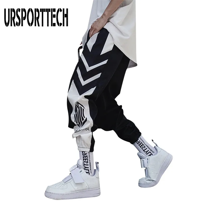 Streetwear Hip Hop Joggers Broek Mannen Losse Harem Broek Enkel Lengte Broek Sport Casual Letter Print Sweatpants voor Heren 3XL 211112