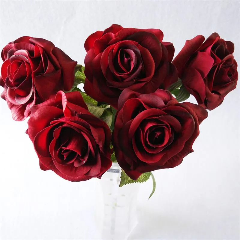 Artificial Flowers Fake Rose Single Realistic Touch Moisturizing Roses for Wedding Valentine`s Day Birthday Party Home Decoration