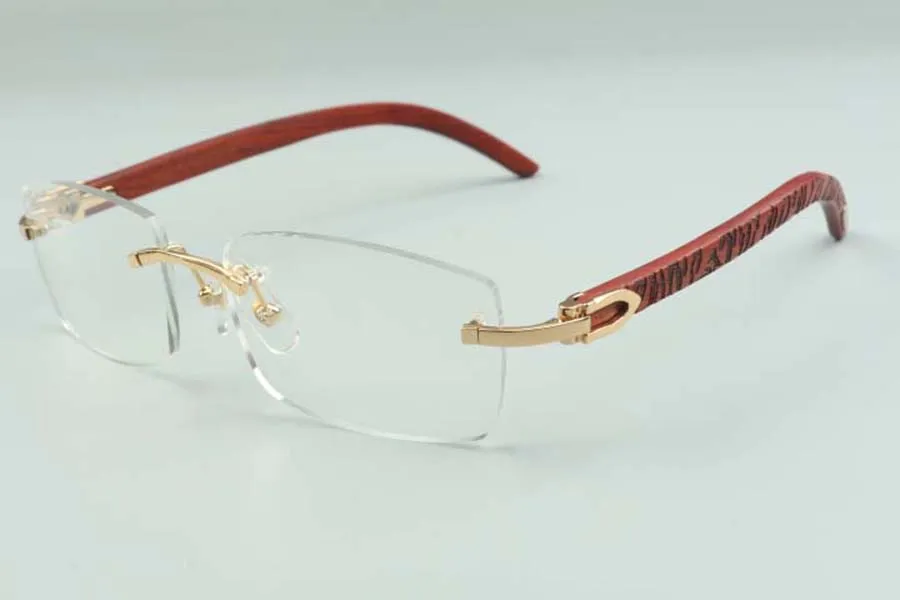 천연 호랑이 나무 사원 안경 프레임 3524012 고급 디자이너 안경, 크기 : 36-18-135mm