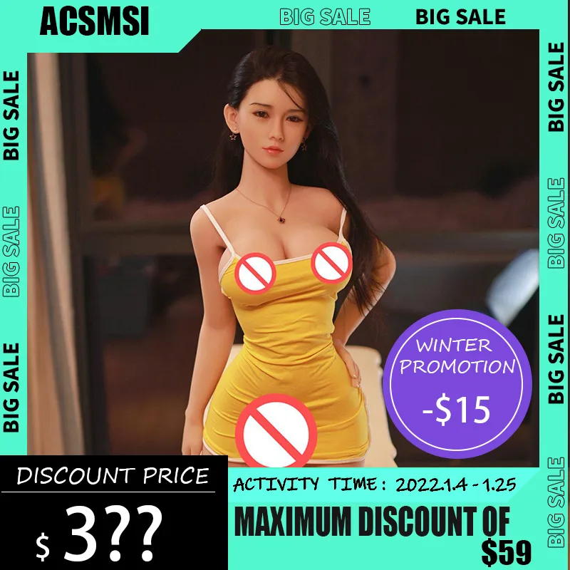 ACSMSI-SEX DOLL Levensechte borst 158 ​​cm Echte siliconen seks dollstpe metalen skeletonadult liefde poppen mannen masturbatie speelgoed