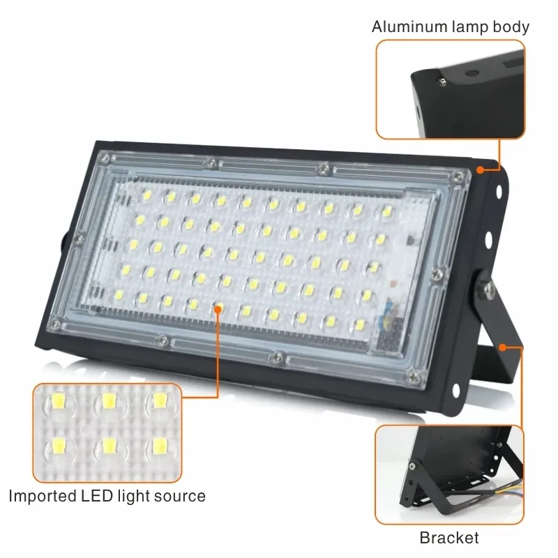 50W LED Flood Light Outdoor Waterproof Module Spotlight Garden Yard Lamp 12V-24V
