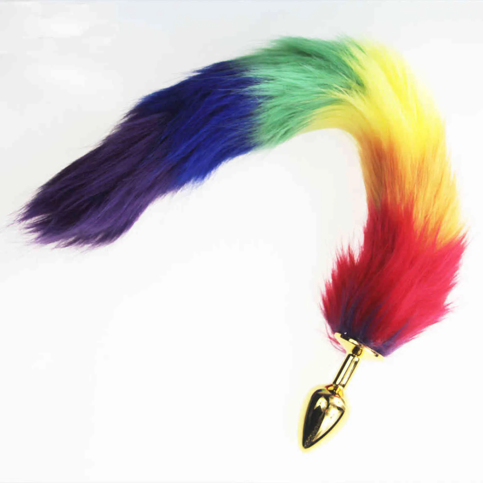 Juguetes sexuales anales Nxy, cola de perro de zorro arcoíris, tapón de metal peludo, trasero sexy, Bdsm, coqueteo, ano para mujeres, juguete para adultos de gato salvaje_voghion.com