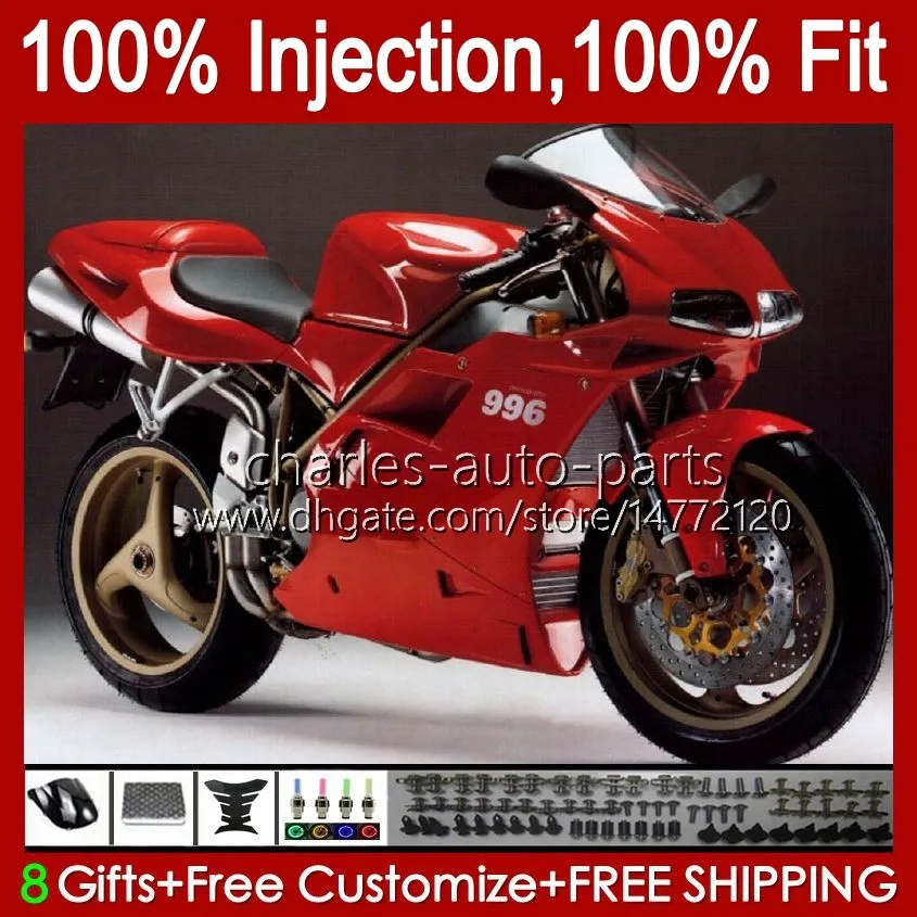 Injection Kit For DUCATI 748R 916R 996R 998R 42No.91 748 853 916 996 998 S R 1994 1995 1996 1997 1998 748S 853S 916S 996S 998S 1999 2000 2001 2002 OEM Fairing Glossy red