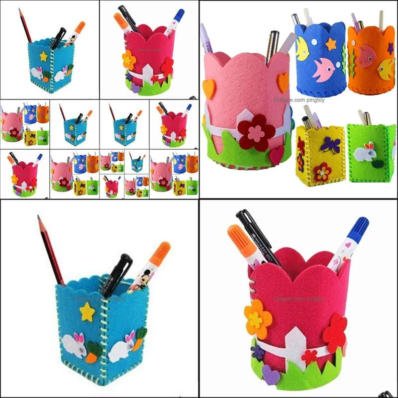 Creative DIY Craft Kit Handmade Pen Container Pencil Holder Kids Craft Toy Children Educational Toys Girl Boy Gift Random Color