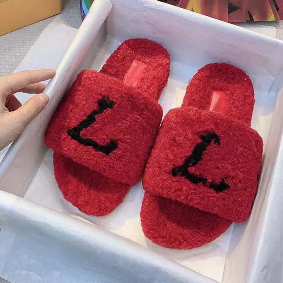 Luxury Slide Designer Fashion Women Wool Sandals Warm Comfort