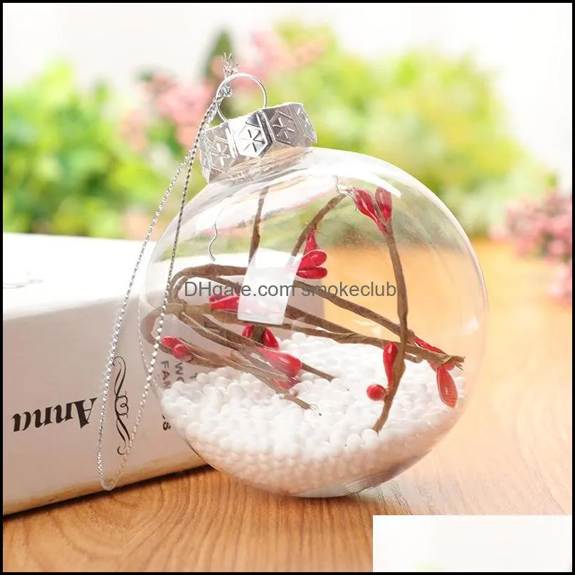 Wedding Bauble Ornaments Christmas Xmas Glass Balls Decoration 80mm Christmas Balls Clear Glass Wedding balls 3