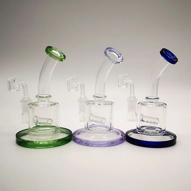 Wasserpfeifen Inline-Perc-Wasserpfeifen Mini-Öl-Dab-Rigs 5 mm dicke Glasbongs 14-mm-Innengewinde mit 4-mm-Quarz-Banger