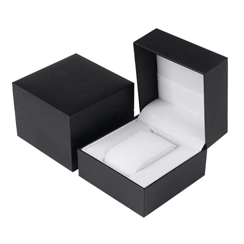 Oglądaj pudełka Przypadki Wyświetlacz Box Biżuteria Organizator Case Decoration Prezent 10x10x7.5 cm Człowiek Czarny