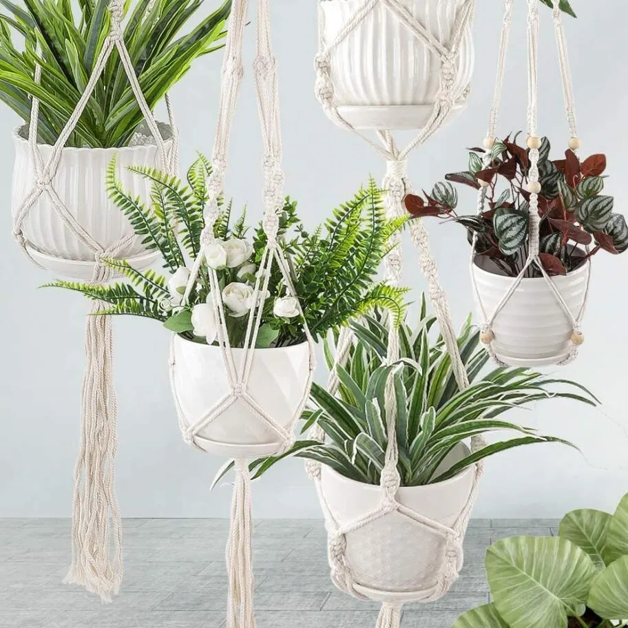 Macramé Hecho A Mano Para Colgar Plantas, Bandeja Para Macetas, Bandeja Para  Macetas Para Decoración De Pared, Patio, Bandeja Para Macetas De Jardín Para  Plantas De 2,46 €