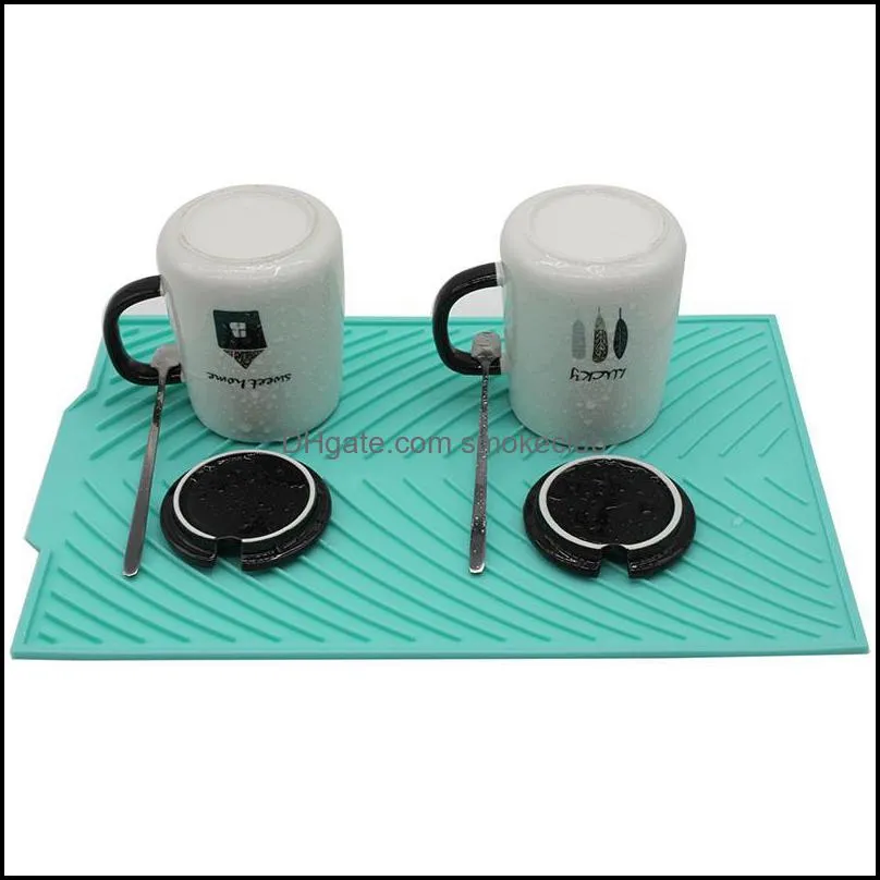 Mats & Pads Silicone Drain Pad Drying Mat Pots For Kitchen Non-slip Pans Anti-scald Utensils