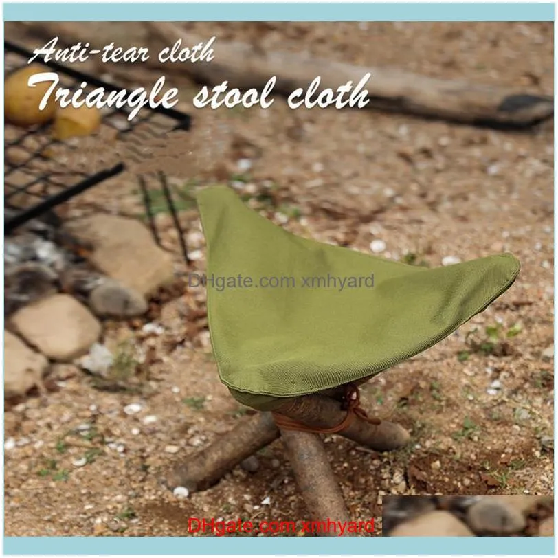 Portable Triple-cornered Stool Cloth Folding Chair Beach Cloth for Outdoor Camping Hiking Barbecue